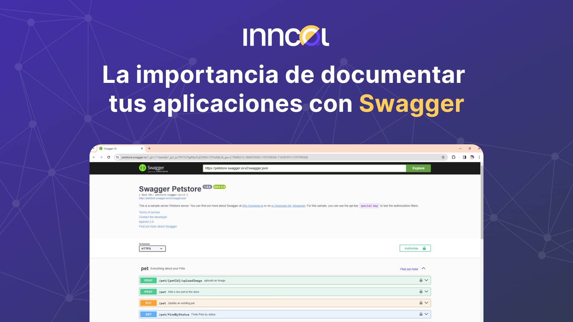 Imagen representativa de Inncol usando swagger